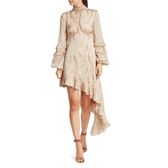 Alexis LIORA Asymmetrical Empire-Waist Keyhole Ruffle Long-Sleeve Dress - Picture 8 of 13